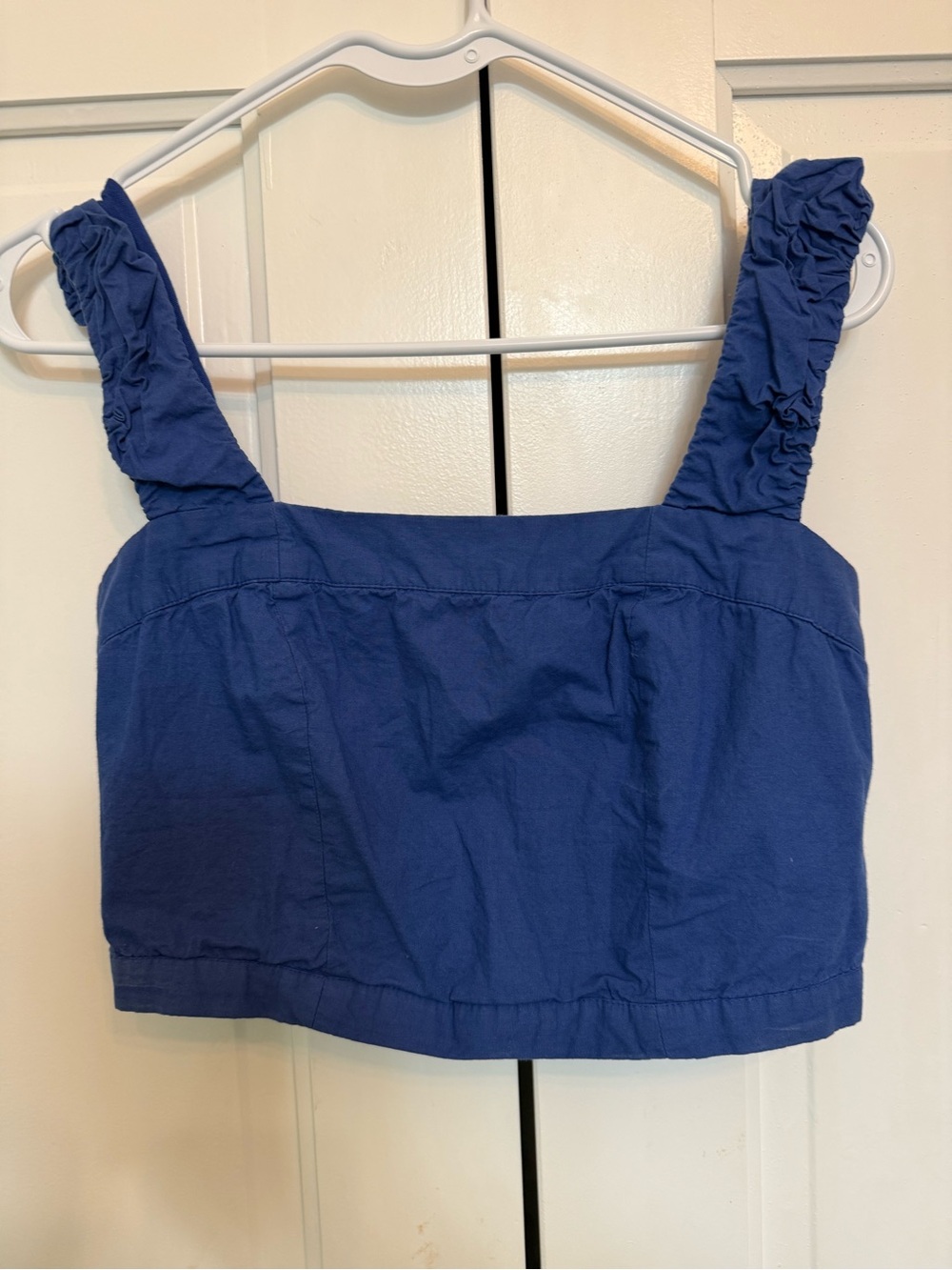 Free People Royal Blue Ruched Strap Crop Top